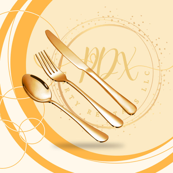 Gold silverware set