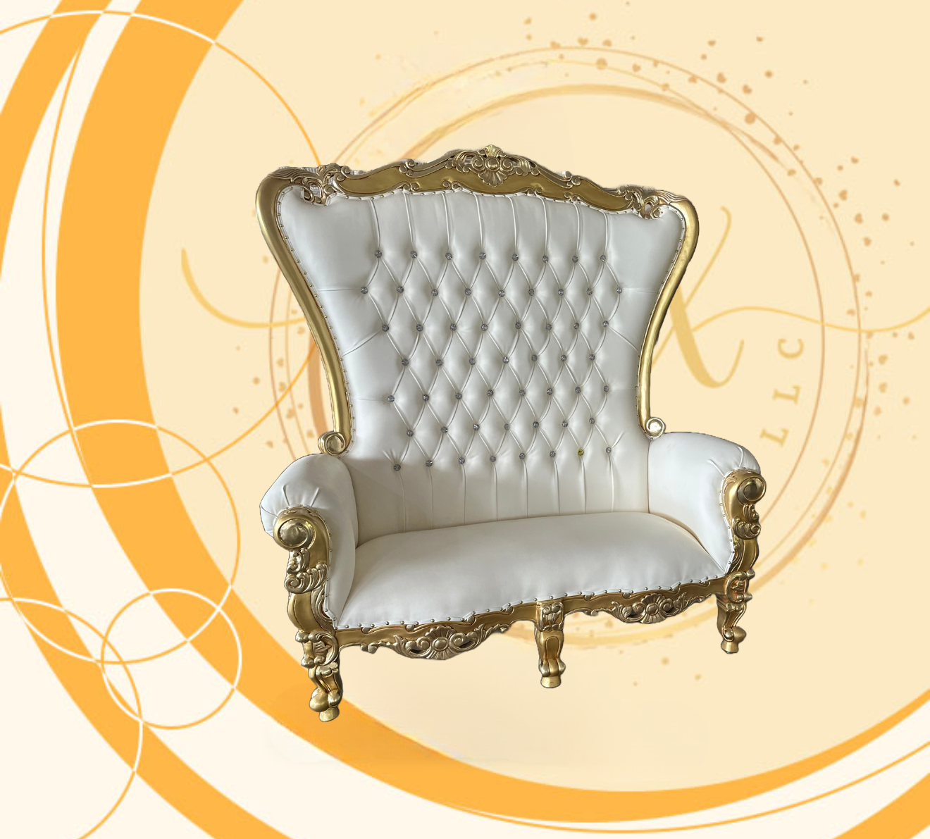 Double Gold Throne Chair
