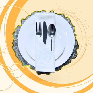 Clear Gold Silverware Dinner Set