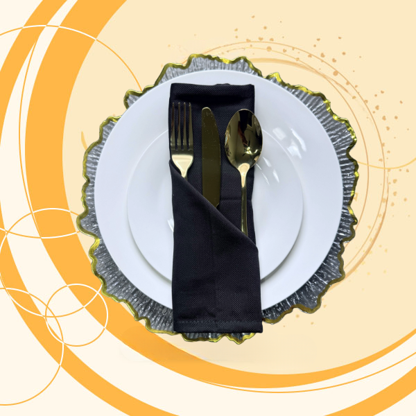 Clear Gold Dinner Set