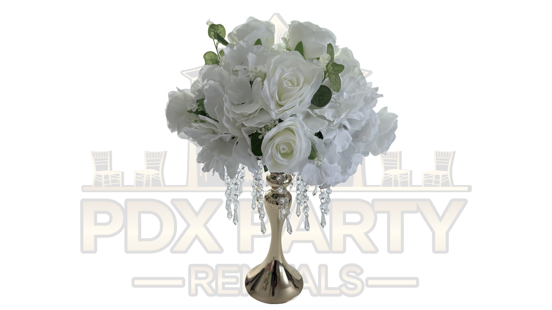White Flower ball w/ stand
